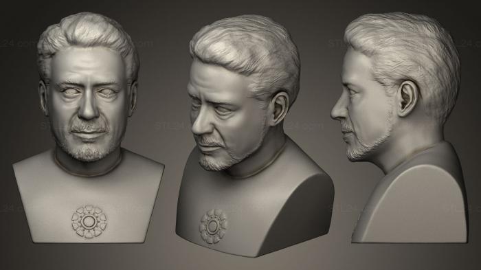 Бюсты и барельефы известных личностей (Тони Старк, BUSTC_0621) 3D модель для ЧПУ станка